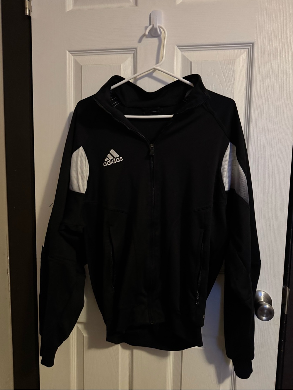 Adidas Black & White Zip-Up Jacket